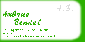 ambrus bendel business card